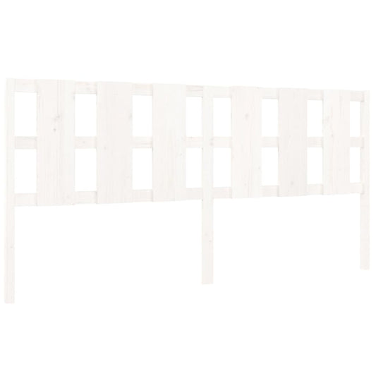 vidaXL Κεφαλάρι Κρεβατιού Λευκό 205,5x4x100 εκ. από Μασίφ Ξύλο Πεύκου