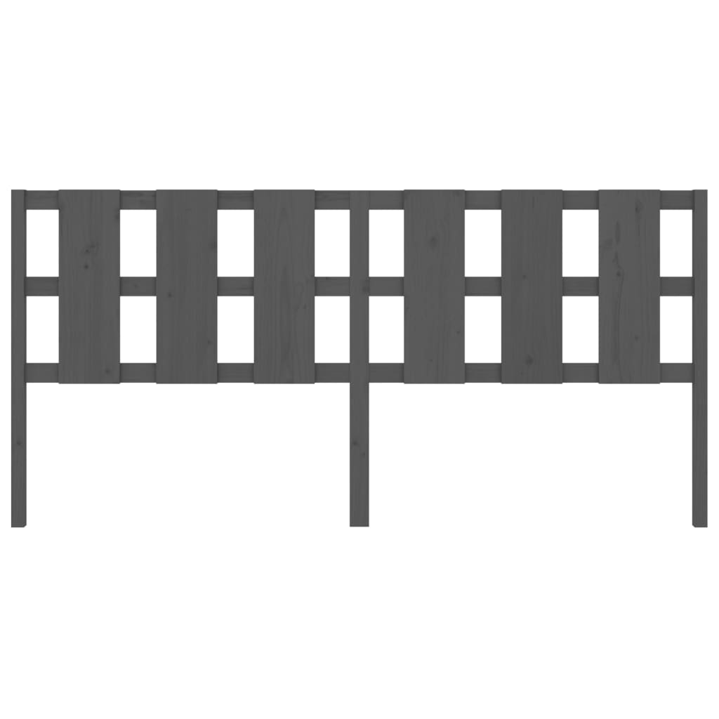 vidaXL Κεφαλάρι Κρεβατιού Γκρι 205,5x4x100 εκ. από Μασίφ Ξύλο Πεύκου