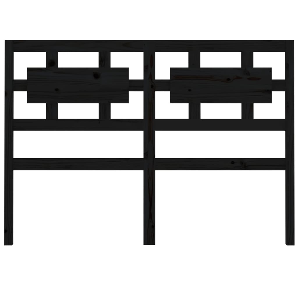 vidaXL Κεφαλάρι Κρεβατιού Μαύρο 125,5 x 4 x 100 εκ. Μασίφ Ξύλο Πεύκου