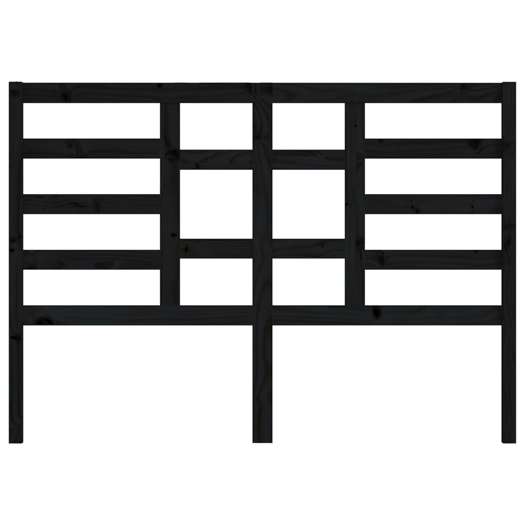 vidaXL Κεφαλάρι Κρεβατιού Μαύρο 156x4x104 εκ. Μασίφ Ξύλο Πεύκου