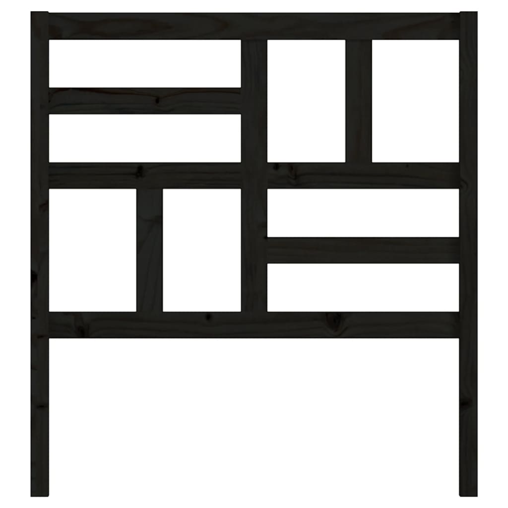 vidaXL Κεφαλάρι Κρεβατιού Μαύρο 106x4x104 εκ. Μασίφ Ξύλο Πεύκου