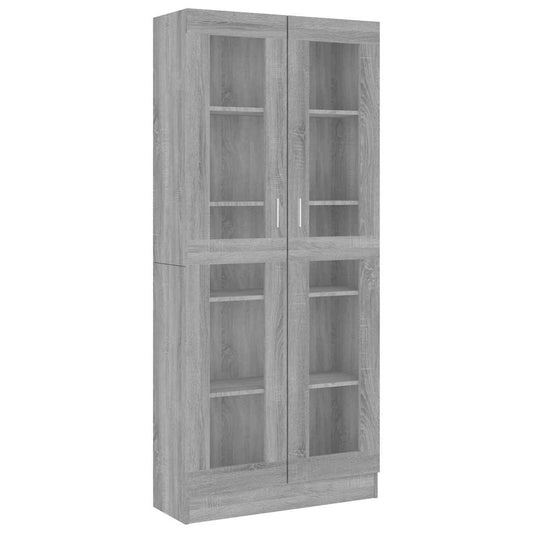 vidaXL Βιτρίνα Γκρι Sonoma 82,5x30,5x185 εκ. από Επεξεργασμένο Ξύλο