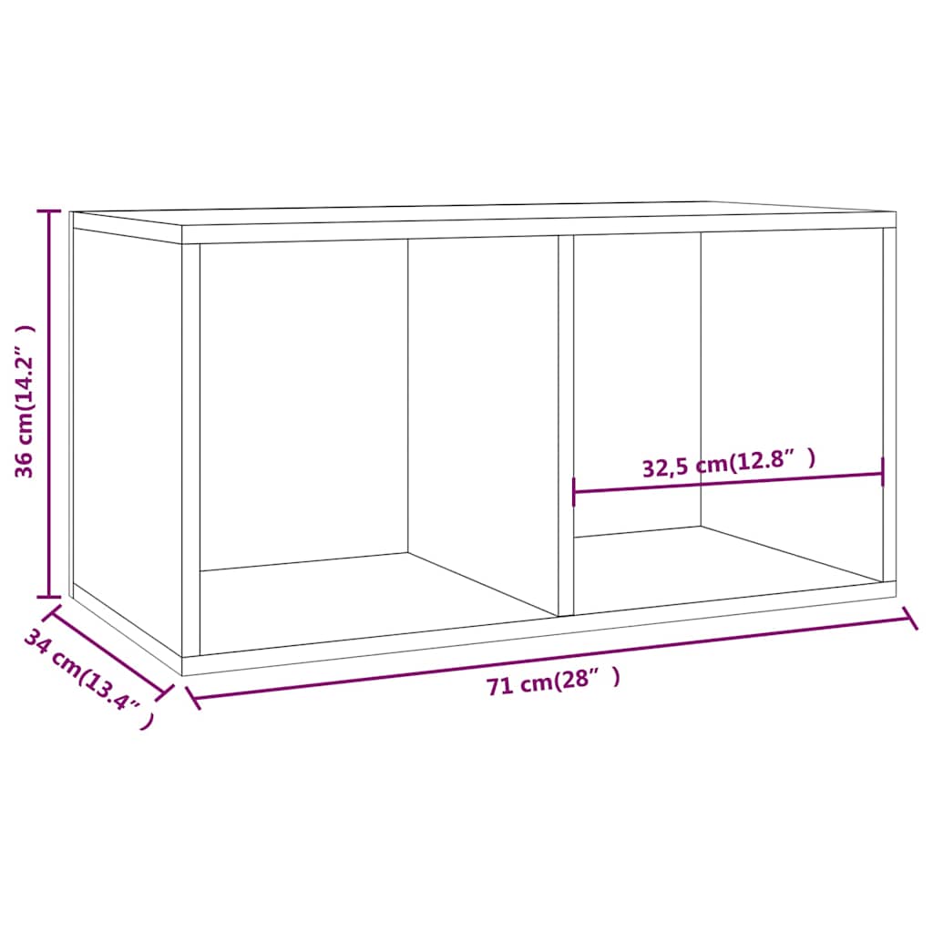 vidaXL Έπιπλο Δίσκων Βινυλίου Γκρι Sonoma 71x34x36 εκ. Επεξεργ. Ξύλο