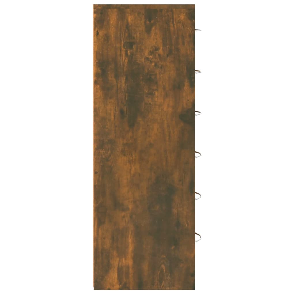 vidaXL Ντουλάπι με 6 Συρτάρια Καπνιστή Δρυς 50x34x96 εκ. Επεξεργ. Ξύλο