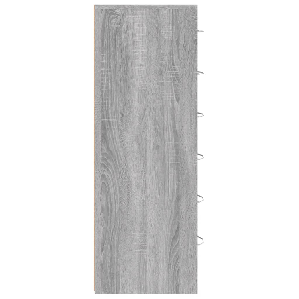 vidaXL Ντουλάπι με 6 Συρτάρια Γκρι Sonoma 50x34x96 εκ. Επεξεργ. Ξύλο
