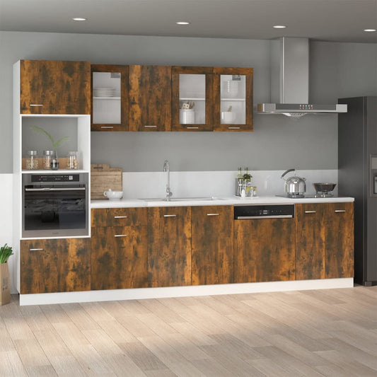 vidaXL Ντουλάπι Νιπτήρα "Lyon" Καπνιστή Δρυς 80x46x81,5 εκ. από Τεχνητό Ξύλο