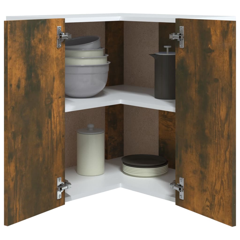 vidaXL Ντουλάπι Κρεμαστό Γωνιακό Lyon Καπνιστή Δρυς 57x57x60εκ.