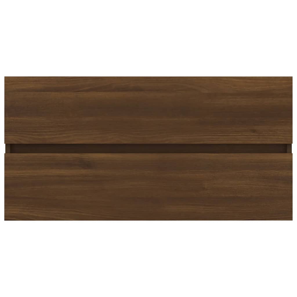 vidaXL Ντουλάπι Νιπτήρα Καφέ Δρυς 90x38,5x45 εκ. Επεξεργασμένο Ξύλο
