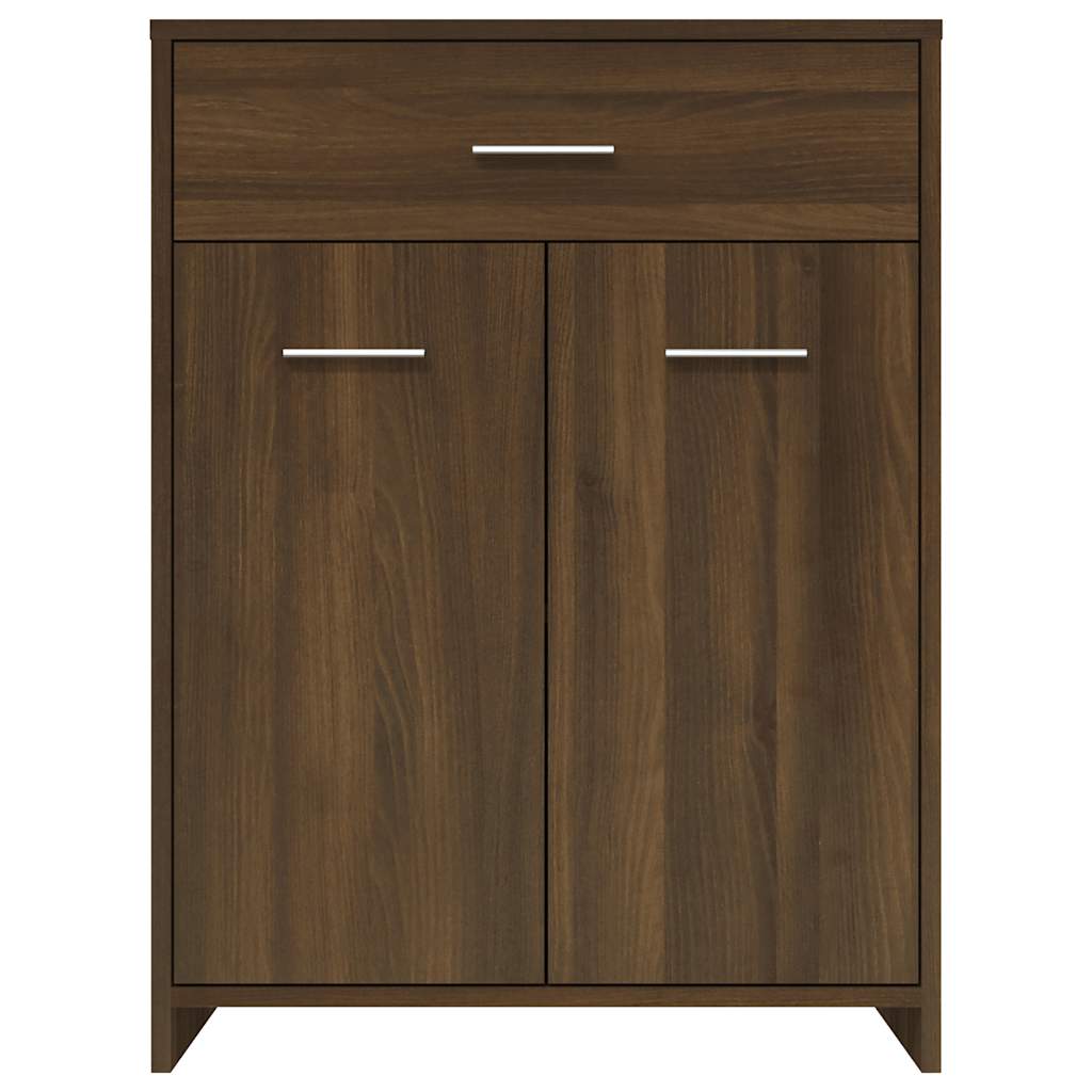 vidaXL Ντουλάπι Μπάνιου Καφέ Δρυς 60 x 33 x 80 εκ. Επεξεργασμένο Ξύλο