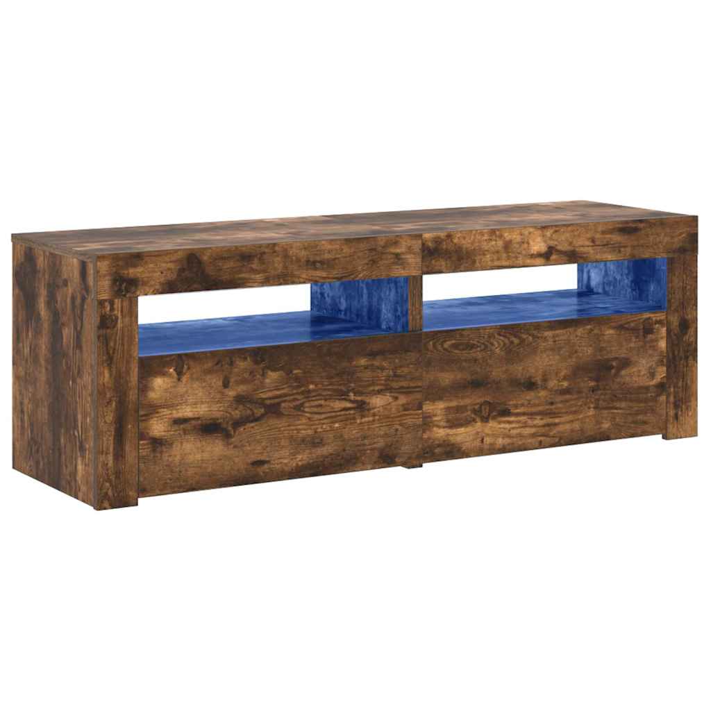 vidaXL Έπιπλο Τηλεόρασης με LED Καπνιστή Δρυς 120 x 35 x 40 εκ.