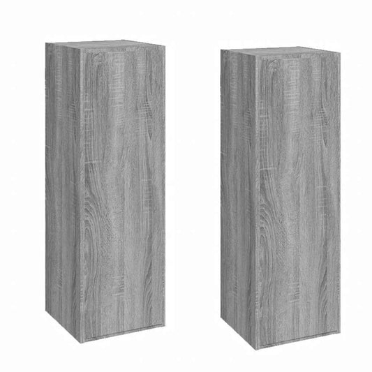vidaXL Έπιπλα Τηλεόρασης 2 τεμ. Γκρι Sonoma30,5x30x90 εκ. Επεξ. Ξύλο
