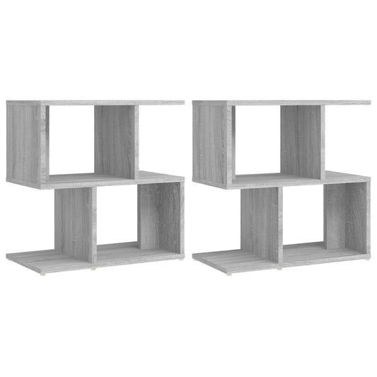 vidaXL Κομοδίνα 2 Τεμ. Γκρι Sonoma 50x30x51,5 εκ. Επεξεργασμένο Ξύλο