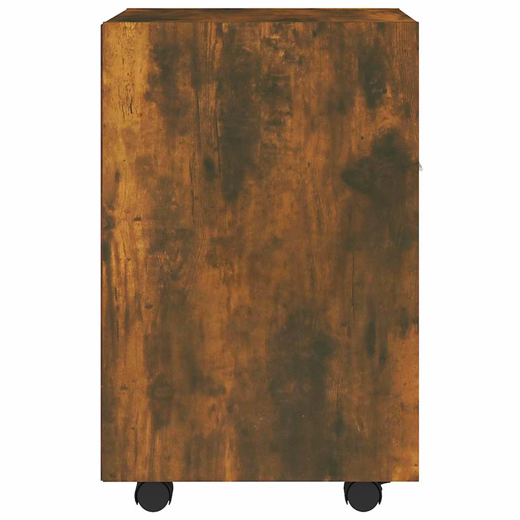 vidaXL Ντουλάπι με Ροδάκια Καπνιστή Δρυς 33x38x60 εκ. Επεξεργ. ξύλο