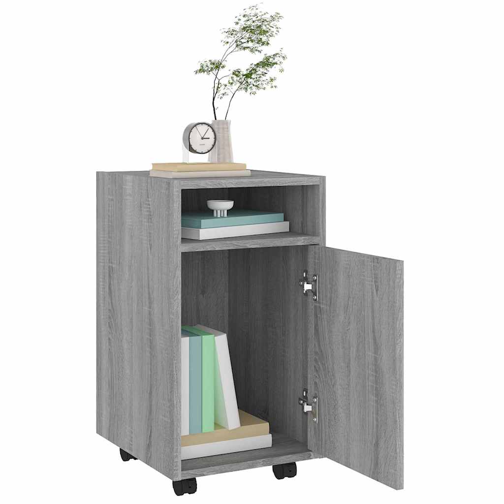 vidaXL Ντουλάπι με Ροδάκια Γκρι Sonoma 33x38x60 εκ. Επεξεργασμένο ξύλο