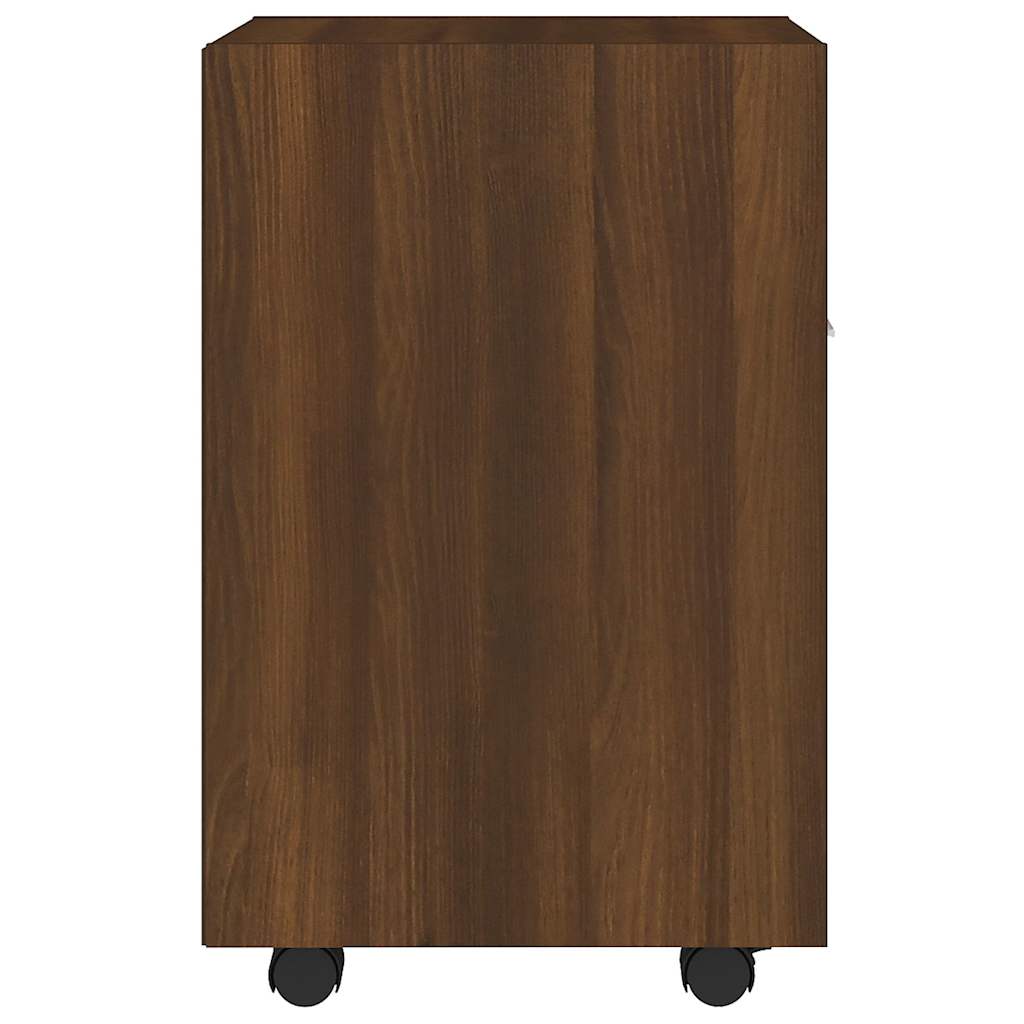 vidaXL Ντουλάπι με Ροδάκια Καφέ Δρυς 33x38x60 εκ. Επεξεργασμένο ξύλο