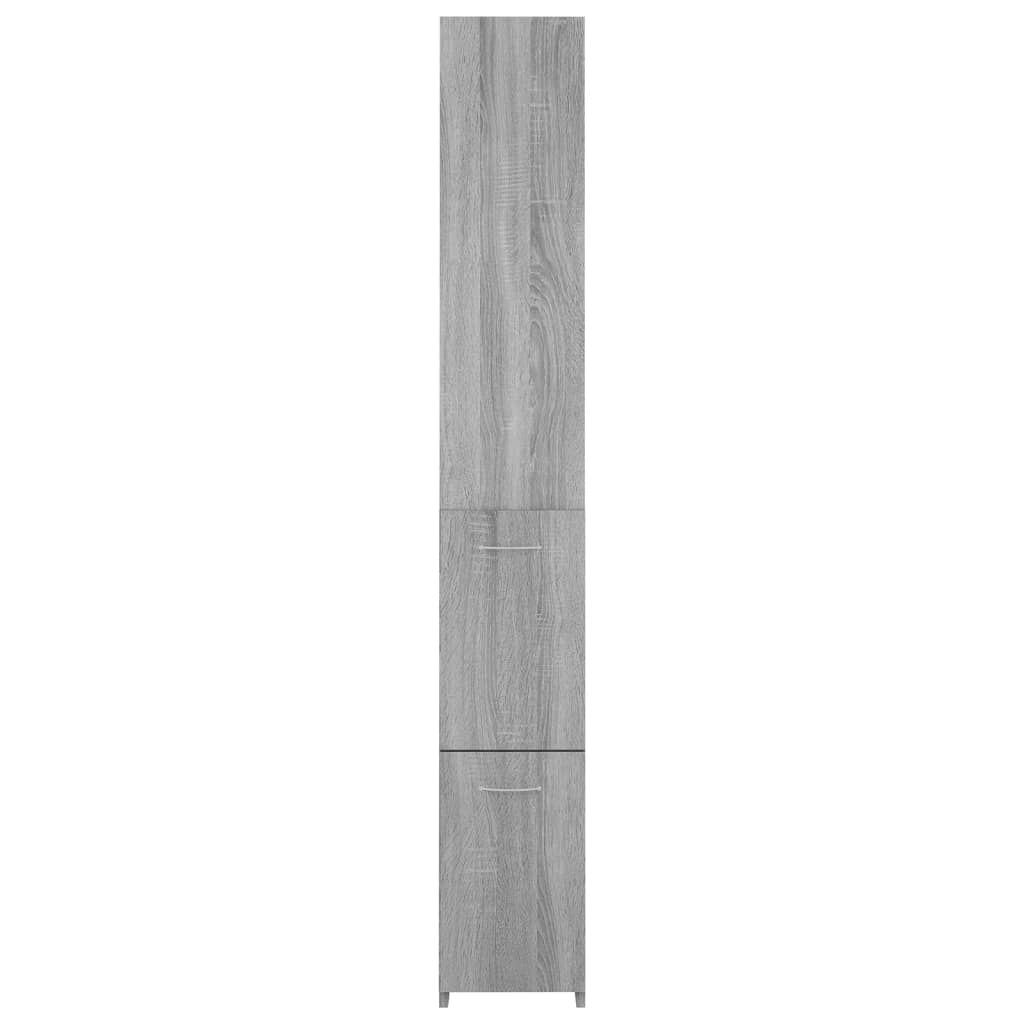 vidaXL Ντουλάπι Μπάνιου Γκρι Sonoma 25x26,5x170 εκ. Επεξεργασμένο Ξύλο