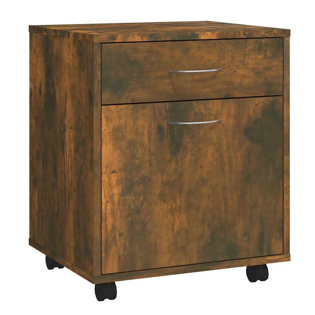 vidaXL Ντουλάπι Με Ροδάκια Καπνιστή Δρυς 45x38x54 εκ. Επεξεργ. Ξύλο