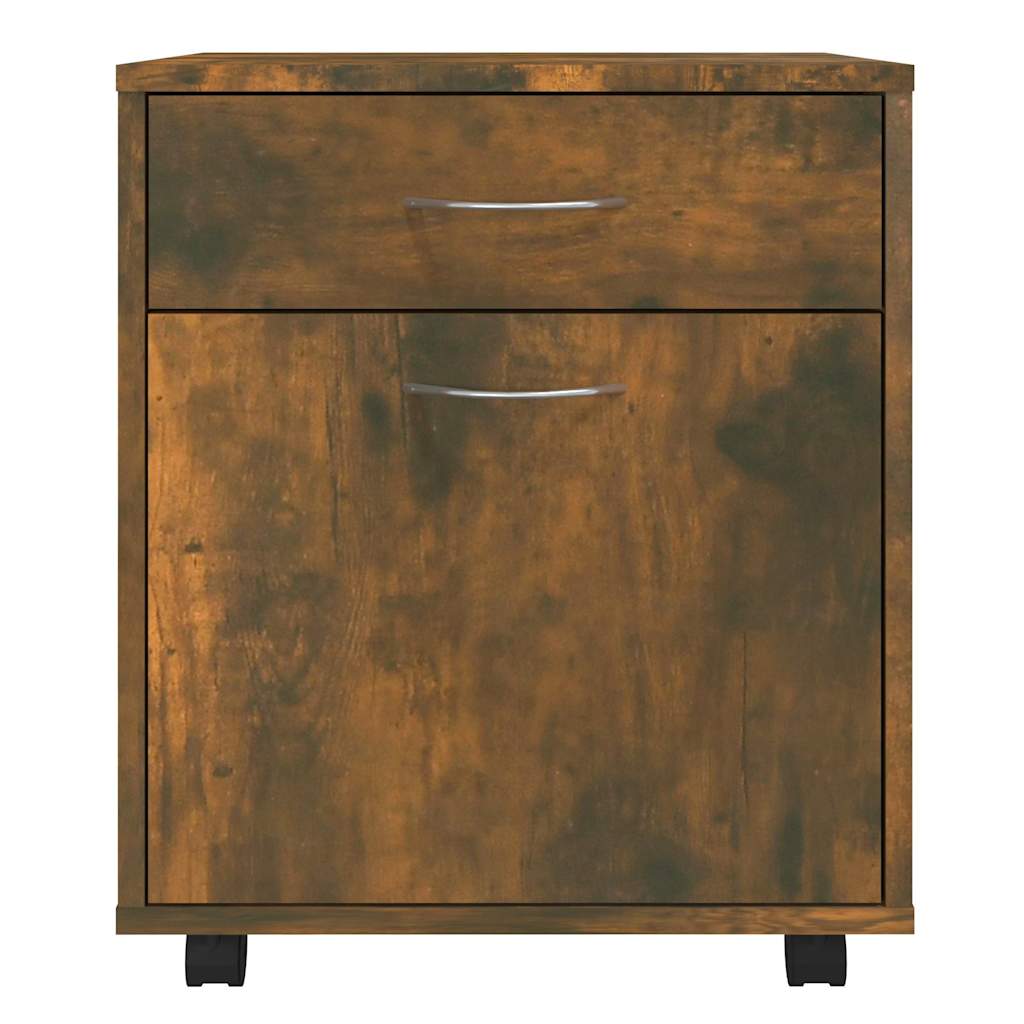 vidaXL Ντουλάπι Με Ροδάκια Καπνιστή Δρυς 45x38x54 εκ. Επεξεργ. Ξύλο