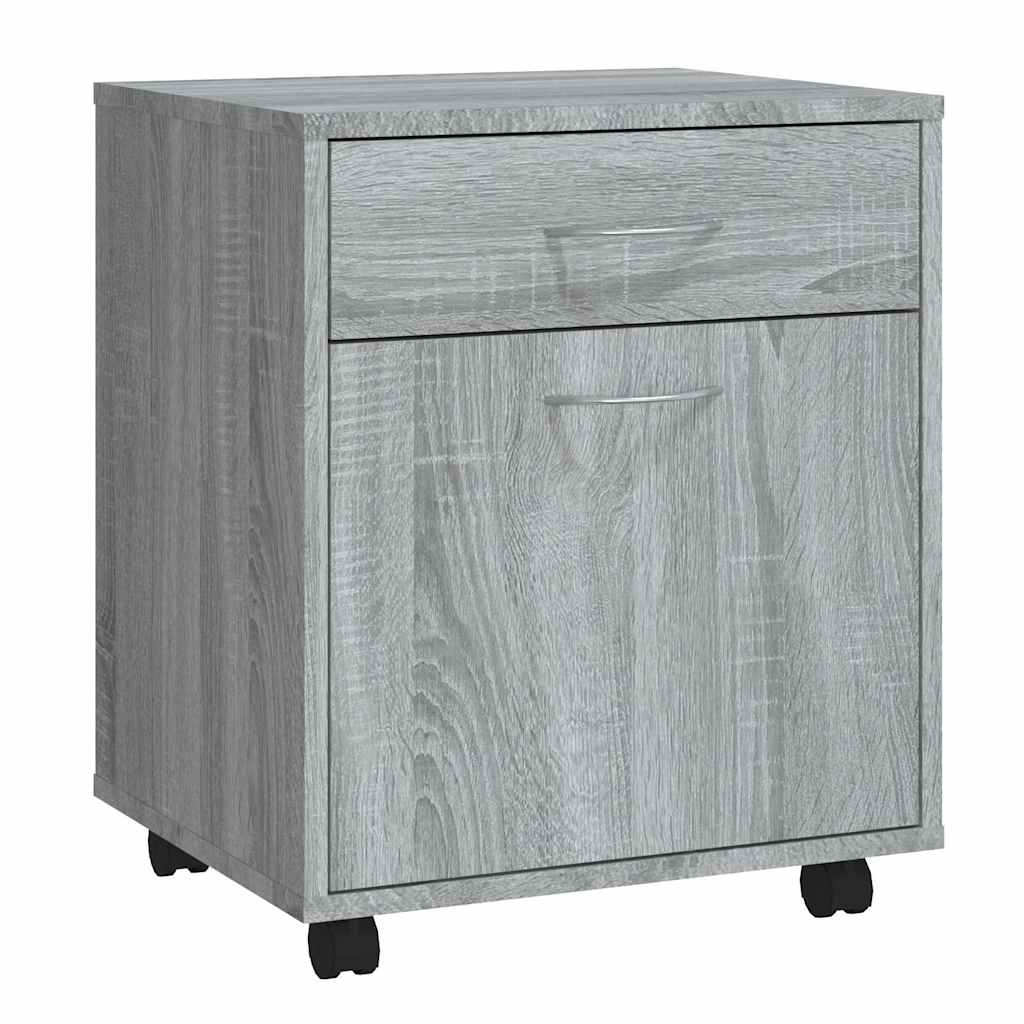 vidaXL Ντουλάπι Με Ροδάκια Γκρι Sonoma 45 x 38 x 54 εκ. Επεξεργ. Ξύλο