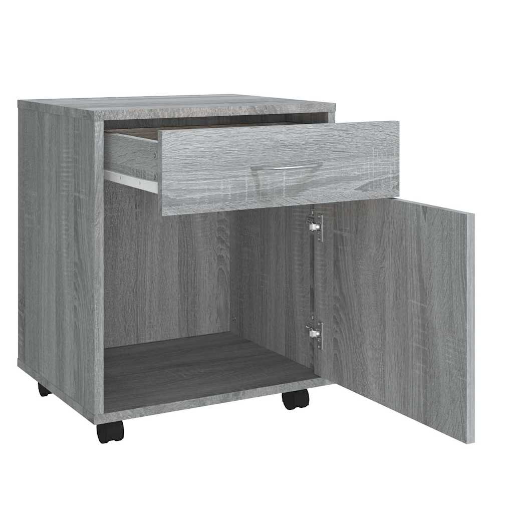 vidaXL Ντουλάπι Με Ροδάκια Γκρι Sonoma 45 x 38 x 54 εκ. Επεξεργ. Ξύλο