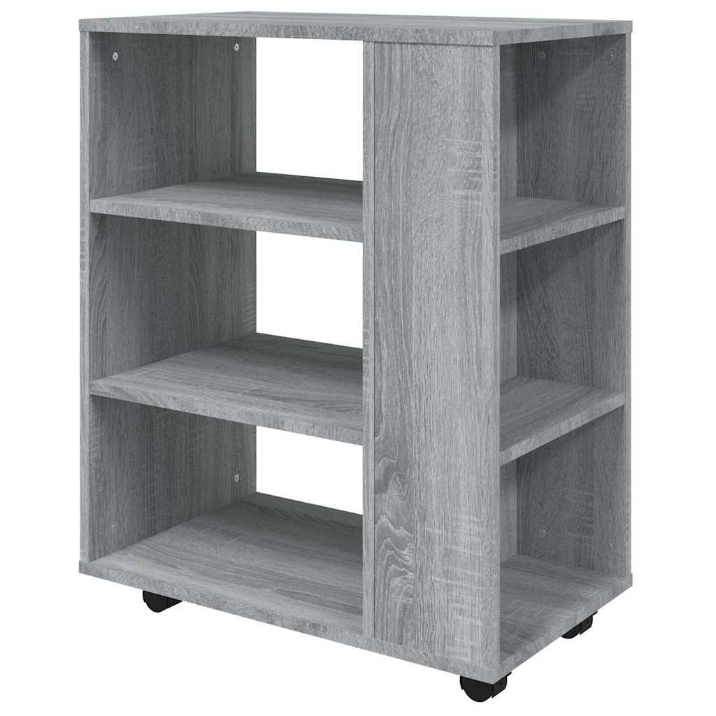 vidaXL Ντουλάπι Με Ροδάκια Γκρι Sonoma 60 x 35 x 75 εκ. Επεξεργ. Ξύλο