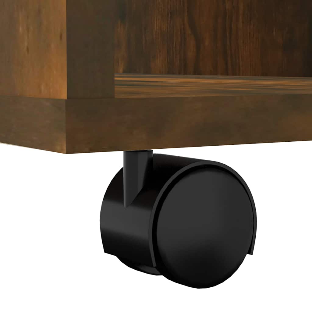 vidaXL Ντουλάπι Με Ροδάκια Καπνιστή Δρυς 60x53x72 εκ. Επεξεργ. Ξύλο