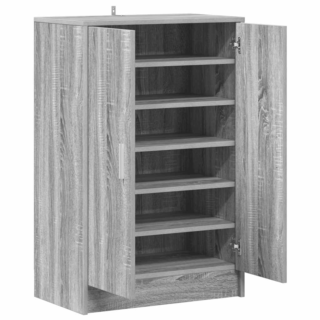 vidaXL Παπουτσοθήκη Γκρι Sonoma 60 x 35 x 92 εκ. Επεξεργασμένο Ξύλο