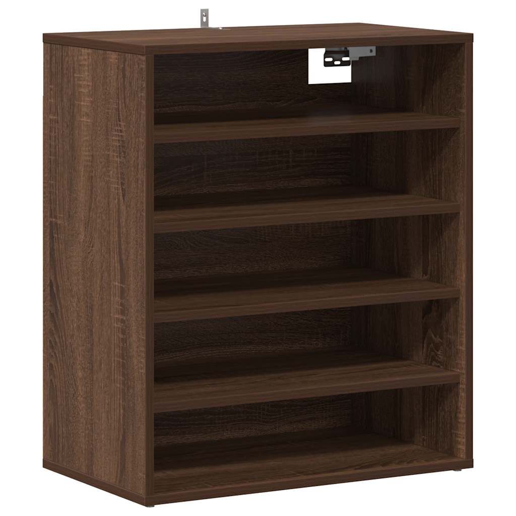 vidaXL Παπουτσοθήκη Καφέ Δρυς 60x35x70 εκ. από Επεξεργασμένο Ξύλο