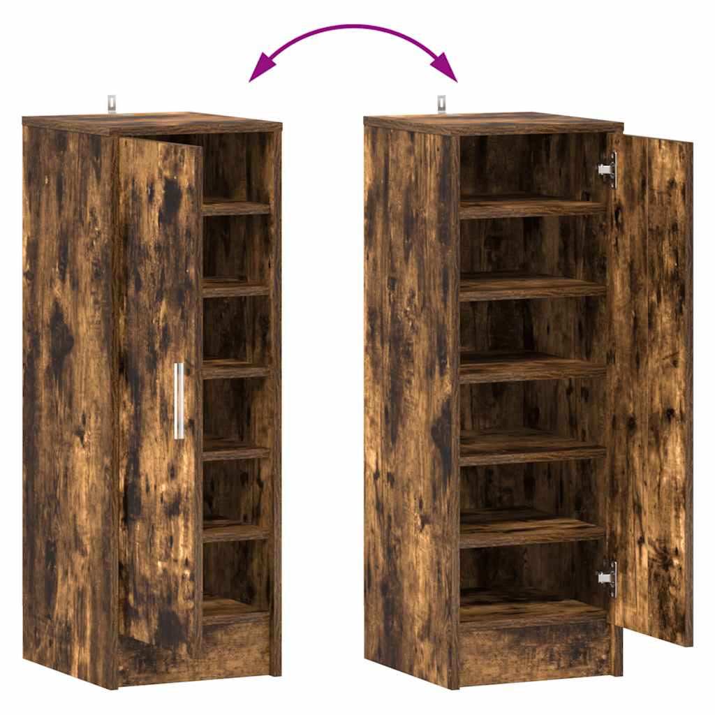 vidaXL Παπουτσοθήκη Καπνιστή Δρυς 32x35x92 εκ. από Επεξεργασμένο Ξύλο