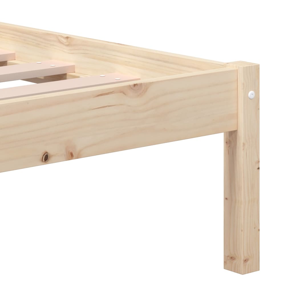vidaXL Πλαίσιο Κρεβατιού 135 x 190 εκ. από Μασίφ Ξύλο Double