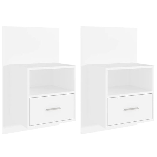 vidaXL Κομοδίνα Επιτοίχια 2 τεμ. Λευκά
