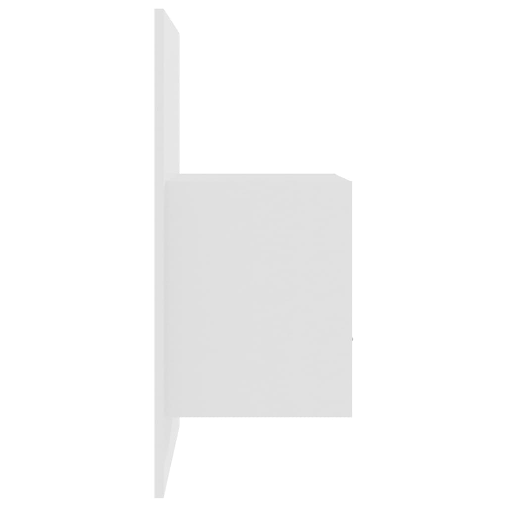 vidaXL Κομοδίνο Επιτοίχιο Γυαλιστερό Λευκό