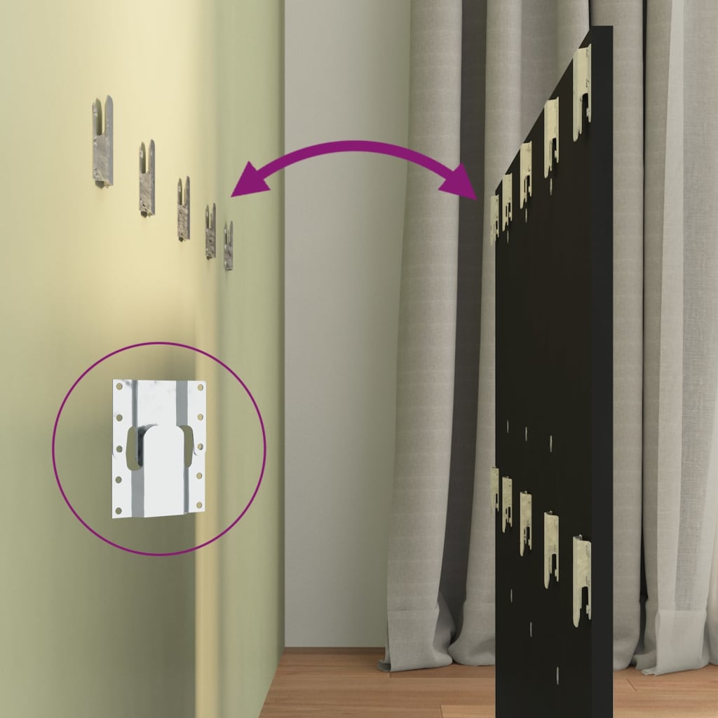 vidaXL Κεφαλάρι Κρεβατιού Μαύρο 120x1,5x80 εκ. από Επεξεργασμένο Ξύλο