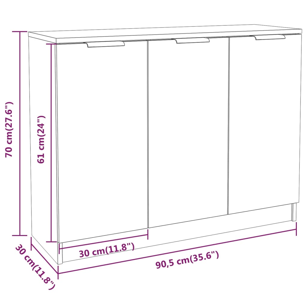 vidaXL Συρταριέρα Sonoma Δρυς 90,5x30x70 εκ. από Επεξεργασμένο Ξύλο