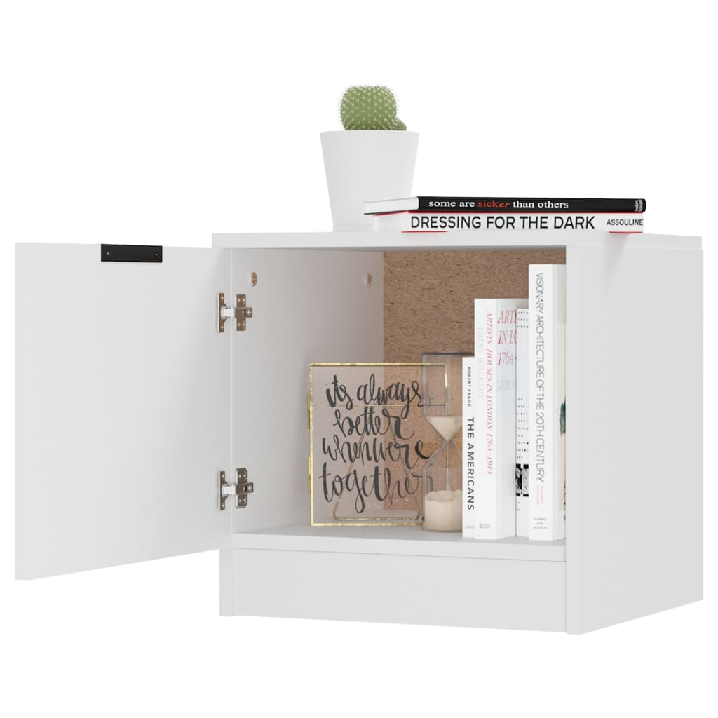 vidaXL Κομοδίνα 2 τεμ. Λευκά 40 x 39 x 40 εκ.