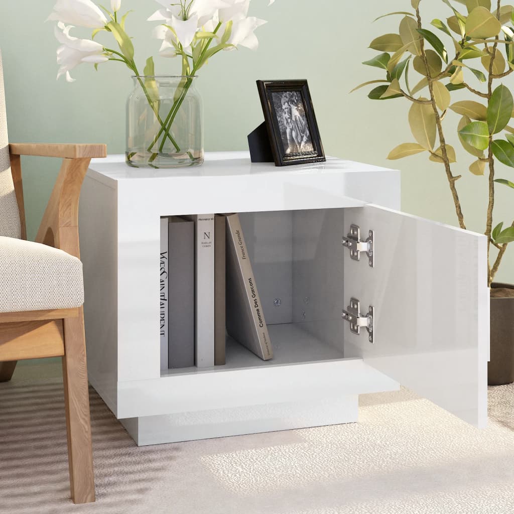 vidaXL Τραπεζάκι Σαλονιού Γυαλιστερό Λευκό 51x50x45 εκ. Επεξεργ. Ξύλο