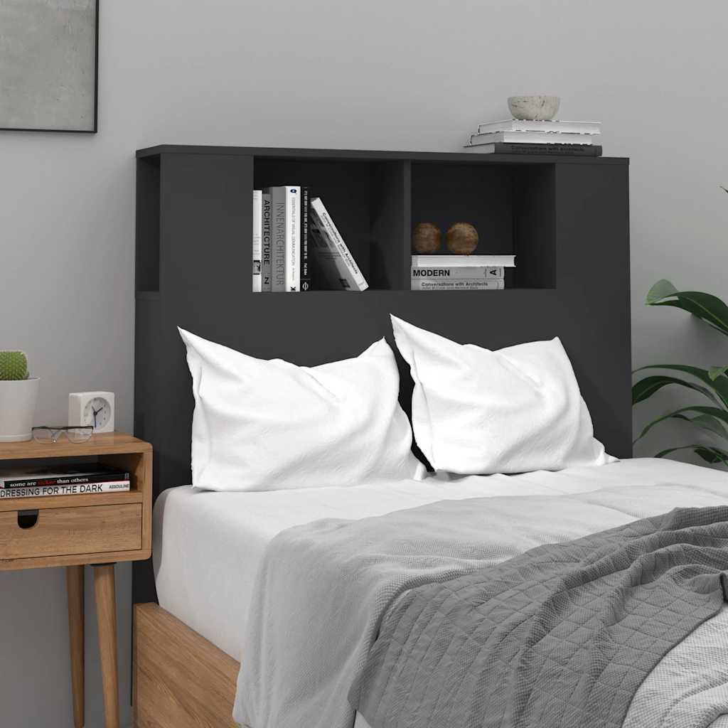 vidaXL Κεφαλάρι Με Αποθηκευτικό Χώρο Μαύρο 100 x 18,5 x 102,5 εκ.