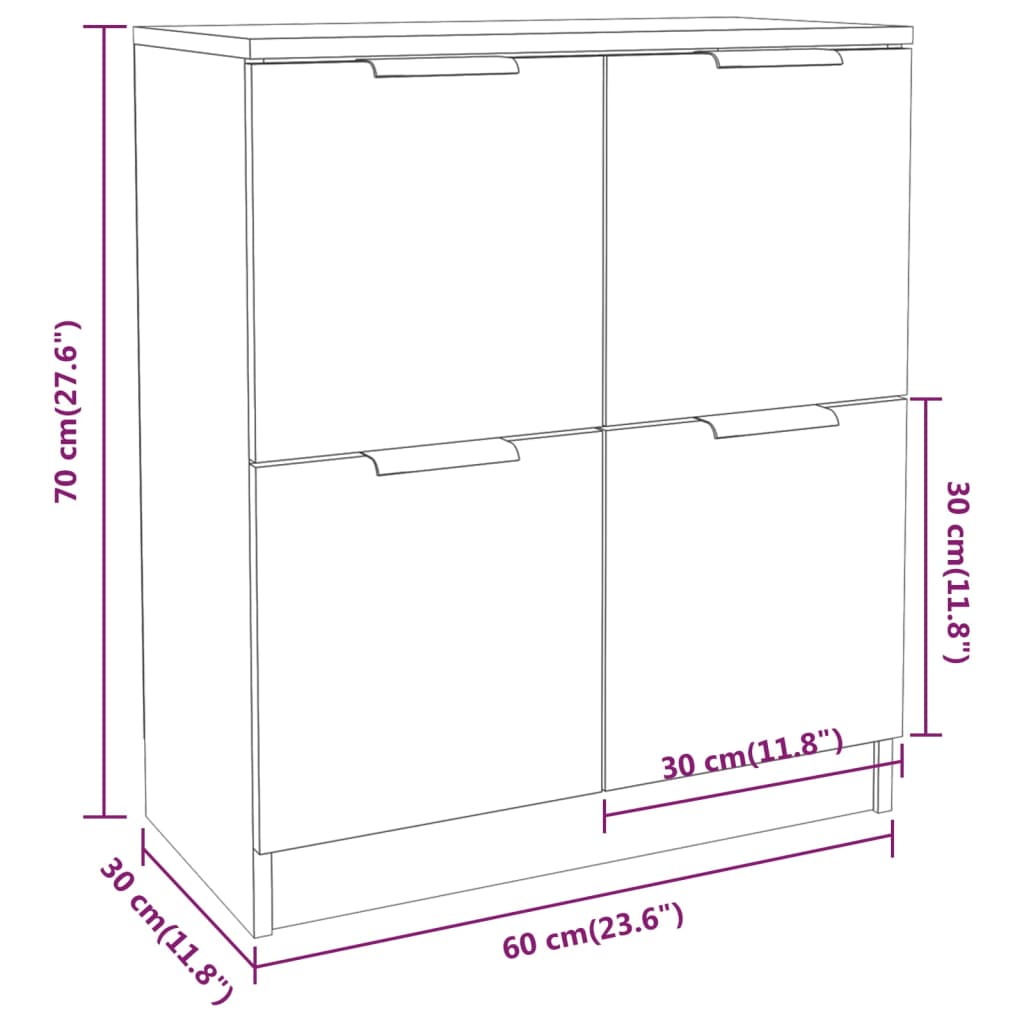 vidaXL Ντουλάπι Γκρι Sonoma 60 x 30 x 70 εκ. από Επεξεργασμένο Ξύλο