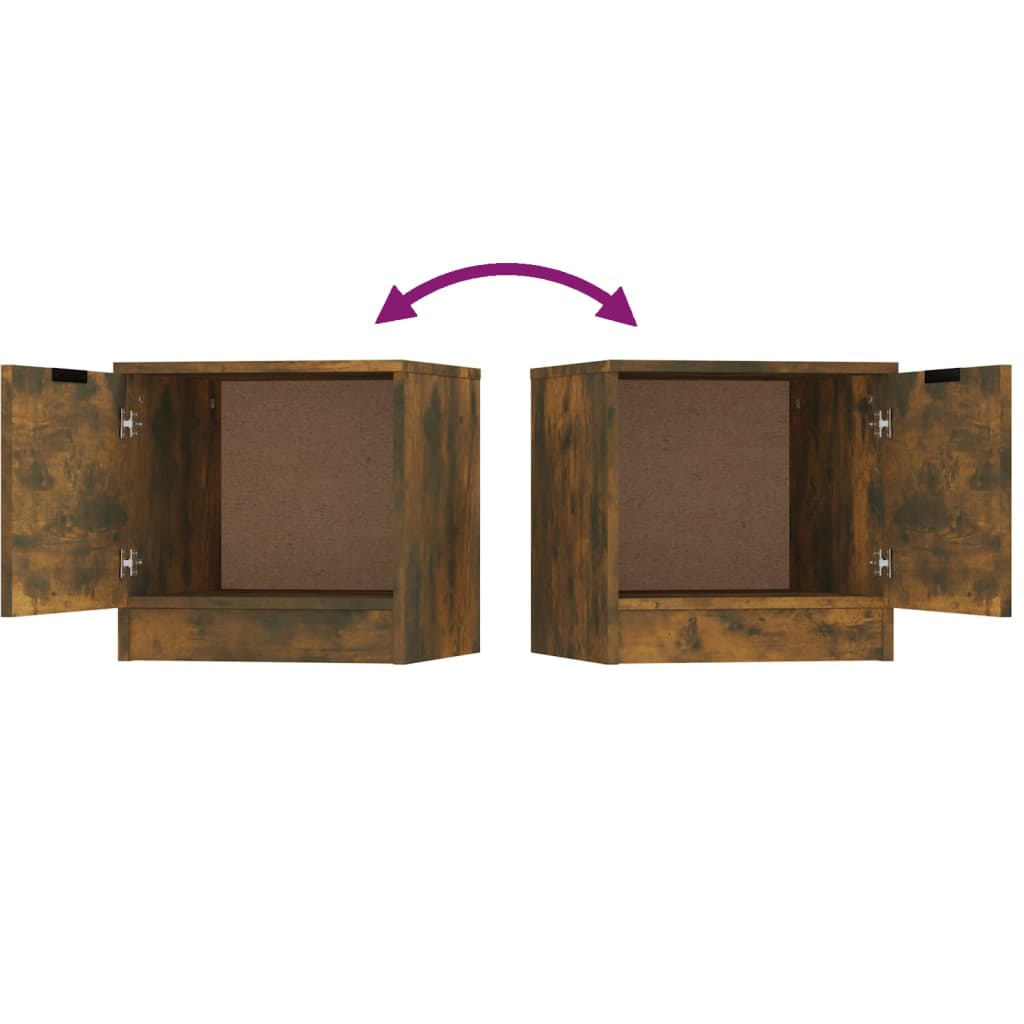 vidaXL Κομοδίνα 2 τεμ. Καπνιστή Δρυς 40 x 39 x 40 εκ.