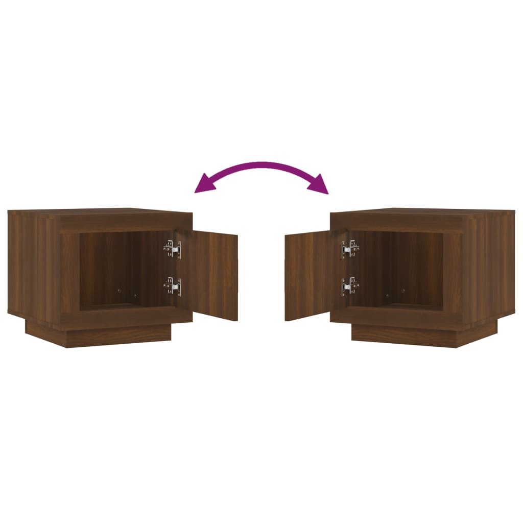 vidaXL Τραπεζάκι Σαλονιού Καφέ Δρυς 51 x 50 x 45 εκ. από Επεξεργ. Ξύλο