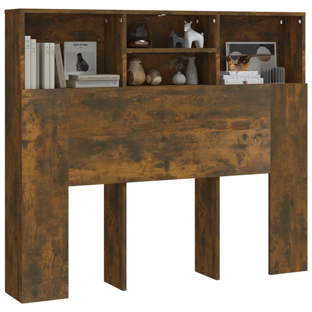 vidaXL Κεφαλάρι Με Αποθηκευτικό Χώρο Καπνιστή Δρυς 120x19x103,5 εκ.