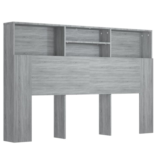 vidaXL Κεφαλάρι Με Αποθηκευτικό Χώρο Γκρι Sonoma 160 x 19 x 103,5 εκ.