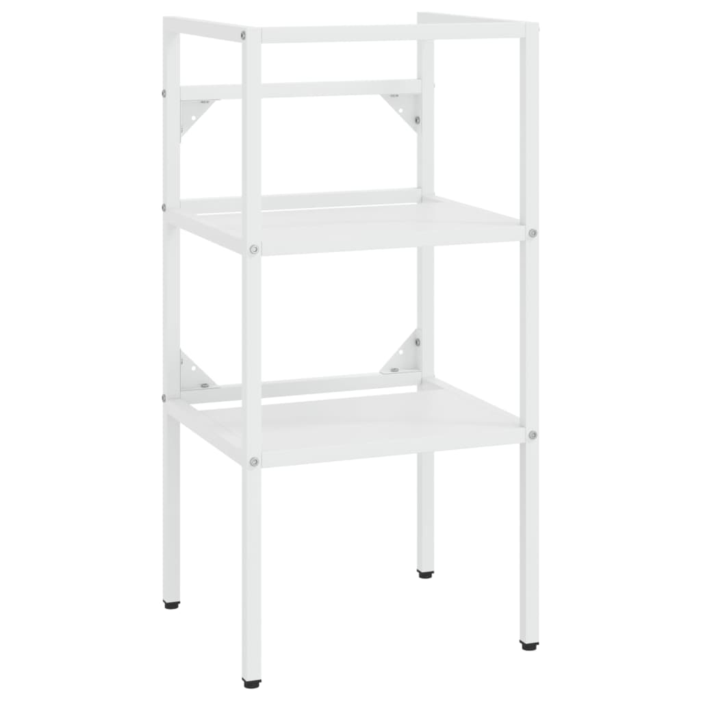 vidaXL Σκελετός Νιπτήρα Μπάνιου με Εντοιχισμένο Νιπτήρα Λευκό Σίδερο