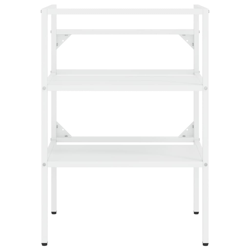 vidaXL Σκελετός Νιπτήρα Μπάνιου με Εντοιχισμένο Νιπτήρα Λευκό Σίδερο