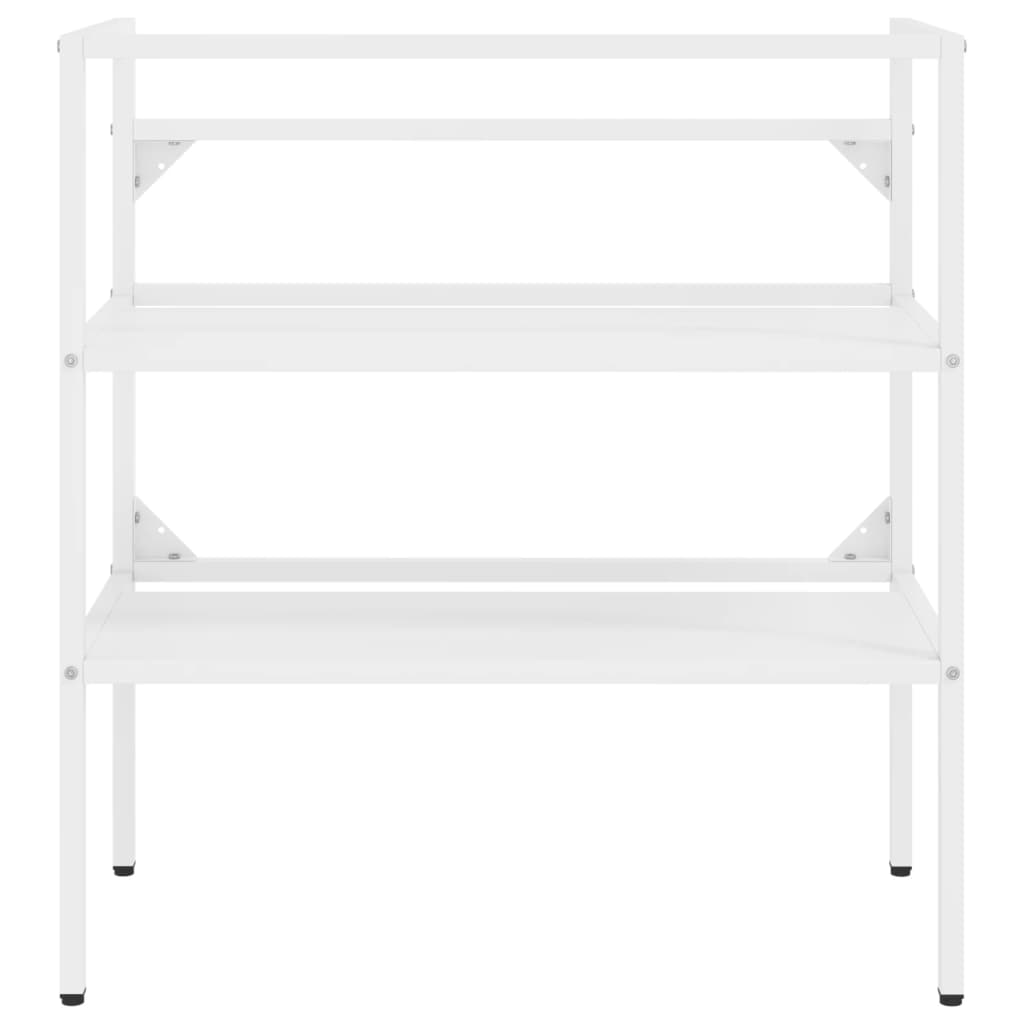 vidaXL Σκελετός Νιπτήρα Μπάνιου με Εντοιχισμένο Νιπτήρα Λευκό Σίδερο