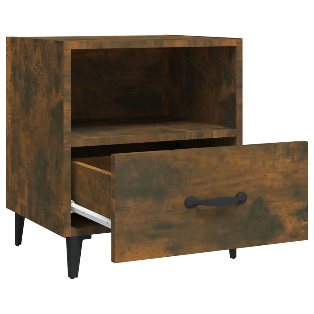 vidaXL Κομοδίνα 2 τεμ. Καπνιστή Δρυς από Επεξεργασμένο Ξύλο