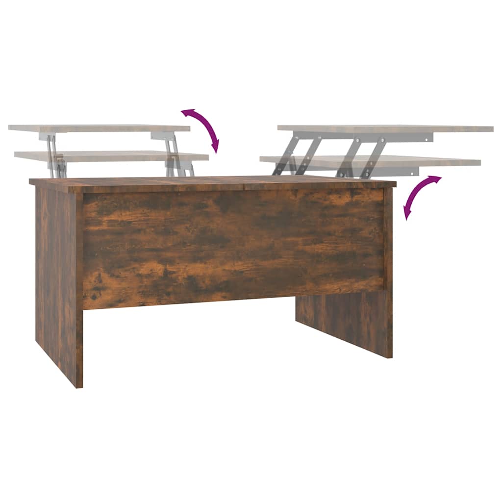 vidaXL Τραπεζάκι Σαλονιού Καπνιστή Δρυς 80x50x42,5εκ. Επεξεργασμ. Ξύλο