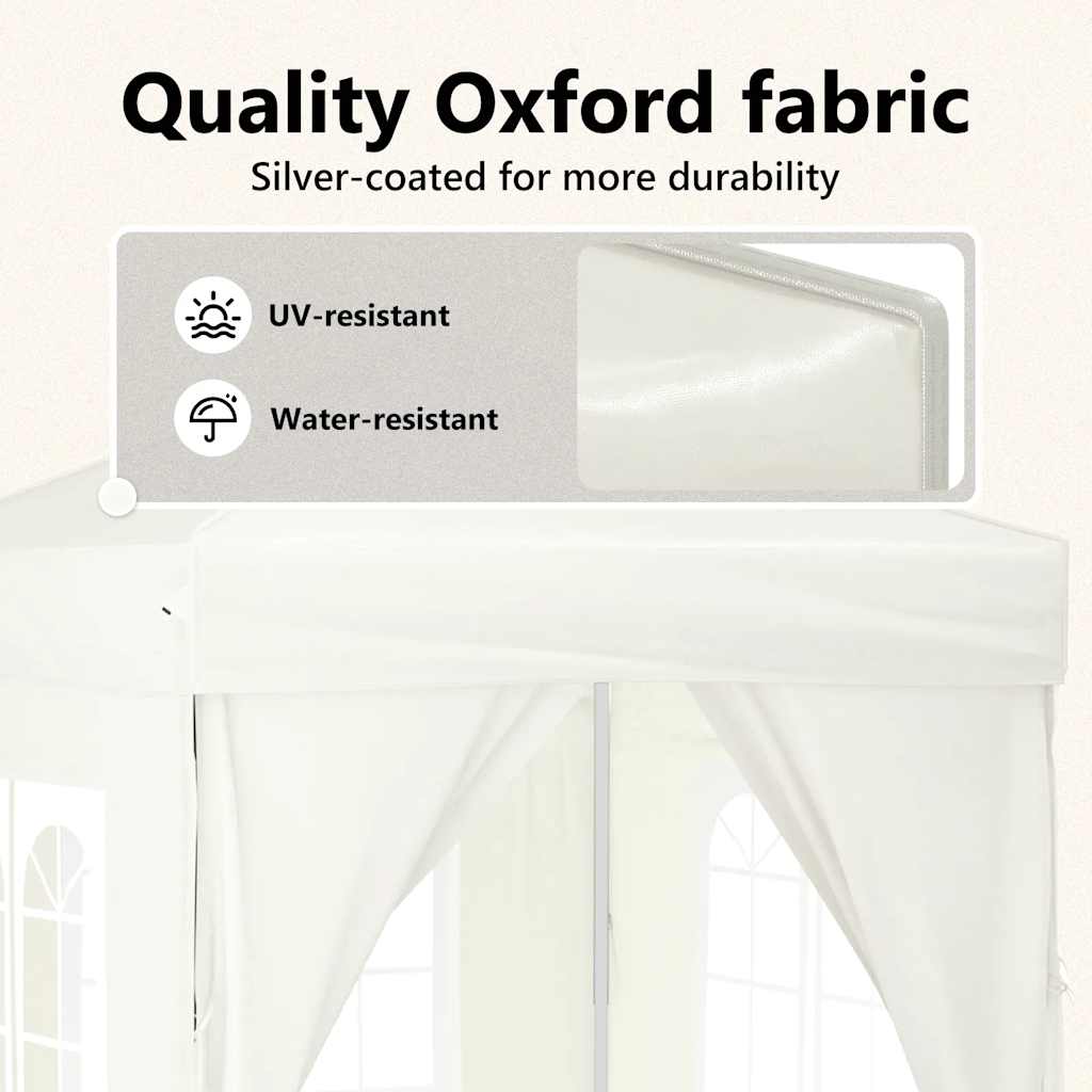 vidaXL Τέντα Εκδηλώσεων Πτυσσόμενη με Πλαϊνά Τοιχώματα Κρεμ 2 x 2 μ.