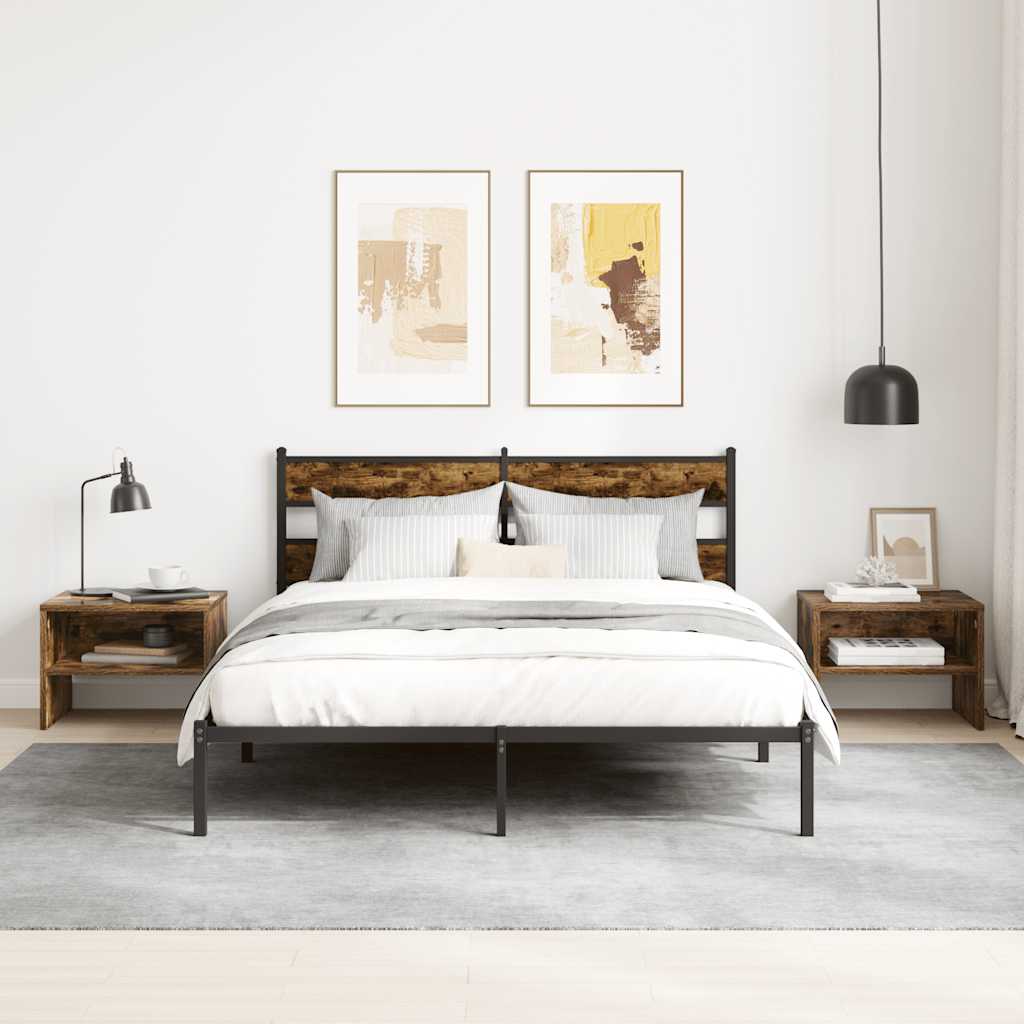 vidaXL Κομοδίνο Καπνιστή βελανιδιά 40x30x30 εκ. από Επεξεργασμένο Ξύλο