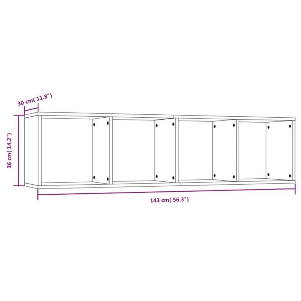 vidaXL Βιβλιοθήκη/Έπιπλο Τηλεόρασης Γκρι sonoma 143x30x36εκ Επεξ. Ξύλο